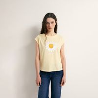 Polo Mujer Sfera Lentejuelas Manga T-2 Amarillo Claro
