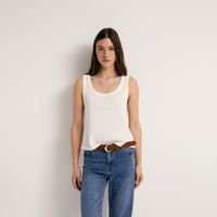 Polo Mujer Sfera Sm Rib Blanco Roto