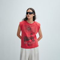 Polo Mujer Sfera Cuello Volante Color Rojo
