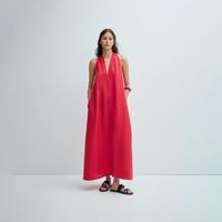 Vestido Mujer Sfera Lino/Tencel Rojo