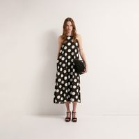 Vestido Mujer Sfera Evasé Estampado Chocolate