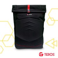 Mochila Gamer Teros TE-IDS18588 para Laptop 15.6 Negro Rojo