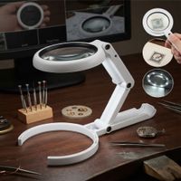Lupa de Mano 5x con luz led Plegable de mesa