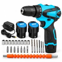 Kit Taladro Atornillador Ergonómico Azul Inalámbrico 48V con 2 Baterías con Maletín y Accesorios