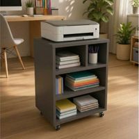Mueble Auxiliar para impresora de melamina Plomo