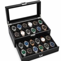 Caja Organizadora Porta Relojes de Fibra de Carbono para 24 Relojes