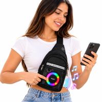 Bolso Pechera Morral con Parlante Bluetooth RGB 5W Radio FM USB y MicroSD