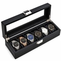 Caja Organizadora de Porta Relojes de Fibra de Carbono para 6 Relojes