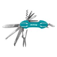 Navaja Multiherramienta 15 en 1 TOTAL Acero Inoxidable con Llavero de Bolsillo 9.5cm THMFK0156