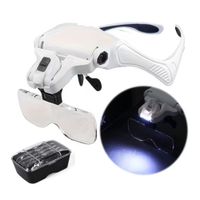 Lupa de Cabeza 2 luces led y 5 lentes intercambiables