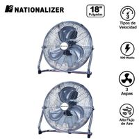 Pack 02 Ventiladores de Piso Nationalizer NN FE 45 100 Watts 18 pulg Silver