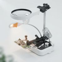 Lupa Robot Para Soldar Con Pinzas 3.5x 5x 8x Y 6 Luces Led