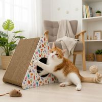 Polarita Rascador Casa Triángulo Colorido para Gatos y Catnip