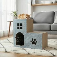 Polarita Rascador Casa Gris para Gatos 2 Pisos y  Catnip