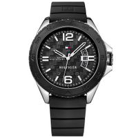 Reloj Tommy Hilfiger Cody 1791203 Fecha Acero Inoxidable Correa de Silicona Negro