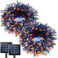 Pack x2 Guirnaldas Solares 20 Metros 300 LED Multicolor Exterior
