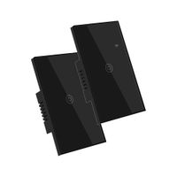 Conmutador Inteligente Wifi 1 Botón Negro Pack 2 Unidades