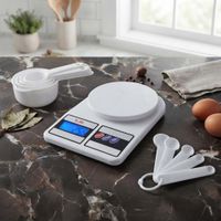 Balanza de cocina digital con cucharas medidoras set 10pcs