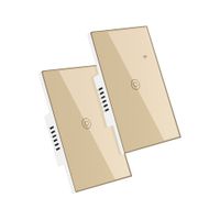 Conmutador Inteligente Wifi 1 Botón Dorado Pack 2 Unidades