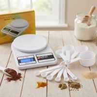 Balanza de cocina de 1gr a 10kg con cucharas medidoras 10pcs