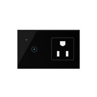 Enchufe con Interruptor de 1 Botón Inteligente Wifi Negro