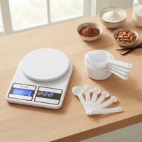 balanza de cocina con cucharas medidoras set de 10 pcs