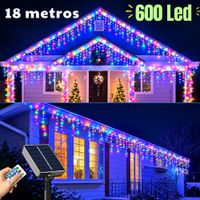 Luces De Navidad Cascada 600 Led 18 Metros Multicolor