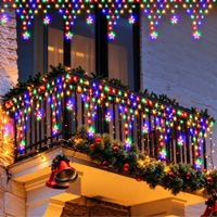 Guirnalda De Luces Navidad 196 Led Cascada Con Estrellas Multicolor