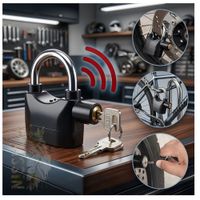 PAXK X2 CANDADO CON ALARMA ANTIRROBO PARA MOTO BICICLETAS PUERTAS
