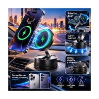 Cargador Celular MagSafe 15W Auto Soporte iPhone y Samsung