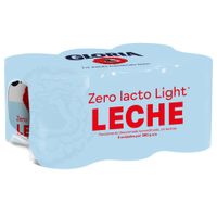 Leche Light GLORIA Zero Lacto Lata 390g Paquete 6un