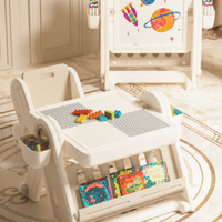 Escritorio multifuncional con pizarra acrílica infantil beige