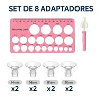 Set de adaptadores para Extractores de Leche 8 Unidades y cepillo