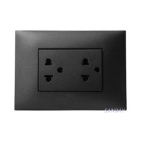 TOMACORRIENTE DUPLEX UNIVERSAL CON TIERRA NEVE UP PLACA CARBON MATE Y DADO CARBON MATE VIMAR