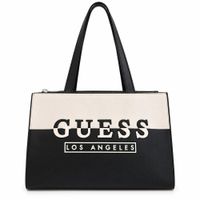 CARTERA TOTE GUESS DAWN BLANCO Y NEGRO LOS ANGELES