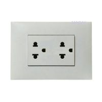 TOMACORRIENTE DUPLEX UNIVERSAL CON TIERRA NEVE UP PLACA BLANCO MATE Y DADO BLANCO VIMAR