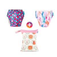 Pañal de Natación para Piscina Pack x 2 Unidades y Bolsa Impermeable
