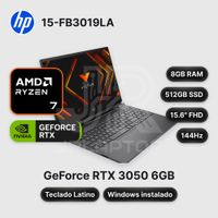 Laptop HP 15-FB3019LA Ryzen 7-7445HS 8GB 512GB SSD RTX 3050 15.6"" (BT4F6LA#ABM)