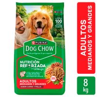 Alimento para Perro DOG CHOW Adultos Razas Medianas y Grandes Nutrición Reformada Bolsa 8kg