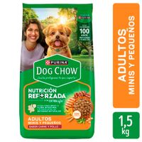 Alimento para Perro DOG CHOW Adultos Razas Medianas y Pequeñas Nutrición Reformada Bolsa 1.5kg