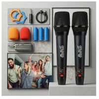 KIT DE 2 MICROFONOS KARAOKE INALAMBRICO RECARGABLE BAIHUO PRO
