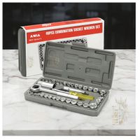 SET DE DADOS DE 40 PIEZAS UNIVERSAL INOX