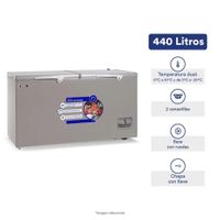 CONGELADOR DUAL ILUMI 440 LITROS BLANCA O GRIS