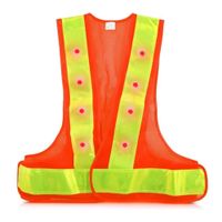 Chaleco Seguridad Led Integrado Naranja Ajustable Reflectiva