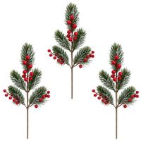 Pack De 3 Picks Navideños De Moritas Rojas De 60Cm Bg240002 Floripastore
