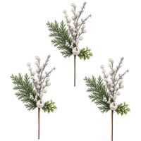Pack De 3 Picks Navideños De Moritas Blancas De 37Cm Bg510397 Floripastore