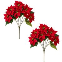 Pack De 2 Bouquets Navideños Con 7 Flores Tipo Cardenal De 40Cm 8085 Floripastore