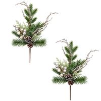 Pack De 2 Picks Navideños De Moritas Blancas De 57Cm Bg240003 Floripastore