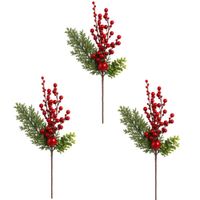 Pack De 3 Picks Navideños De Moritas Rojas De 37Cm Bg510398 Floripastore