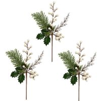 Pack De 3 Picks Navideños De Moritas Blancas De 36Cm Bg510387 Floripastore